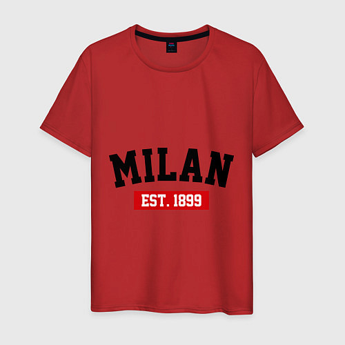 Мужская футболка FC Milan Est. 1899 / Красный – фото 1