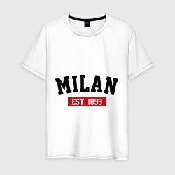 Футболка хлопковая мужская FC Milan Est. 1899, цвет: белый