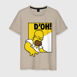 Футболка хлопковая мужская Homer D'OH!, цвет: миндальный