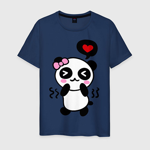 Мужская футболка Panda girl / Тёмно-синий – фото 1