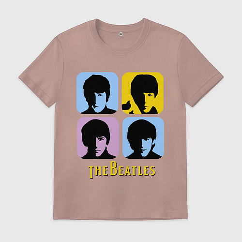Мужская футболка The Beatles: pop-art / Пыльно-розовый – фото 1