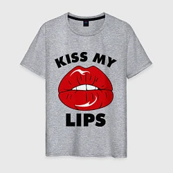 Футболка хлопковая мужская Kiss my Lips, цвет: меланж