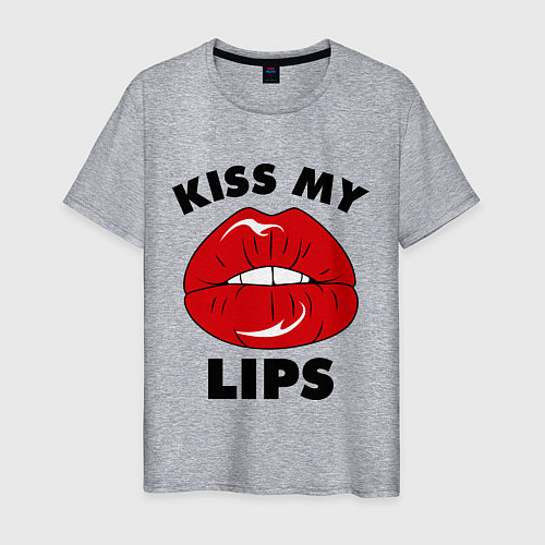 Мужская футболка Kiss my Lips / Меланж – фото 1