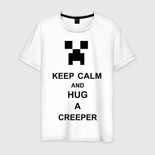 Мужская футболка Keep Calm & Hug A Creeper / Белый – фото 1