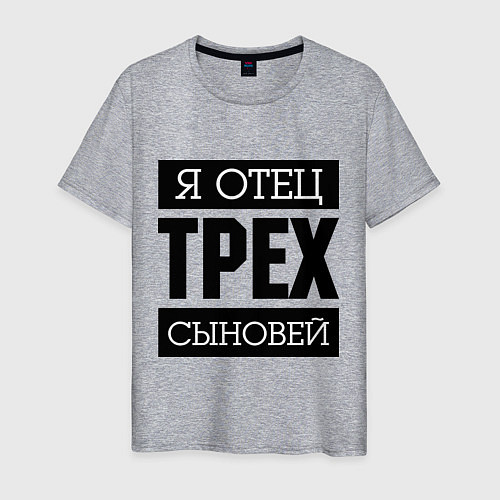 Мужская футболка Отец трех сыновей / Меланж – фото 1