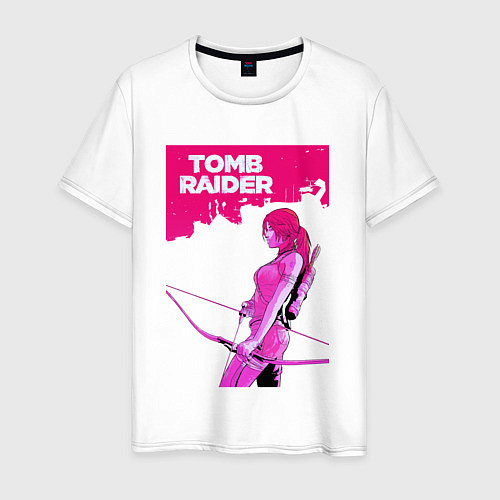 Мужская футболка Tomb Raider: Pink Style / Белый – фото 1