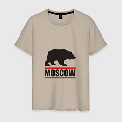 Футболка хлопковая мужская Moscow Bear, цвет: миндальный