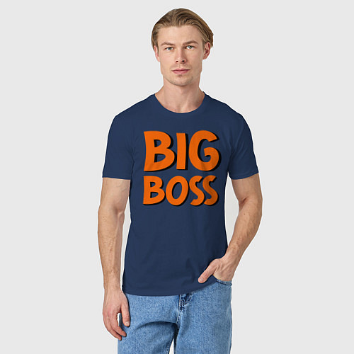 Мужская футболка Big Boss / Тёмно-синий – фото 3