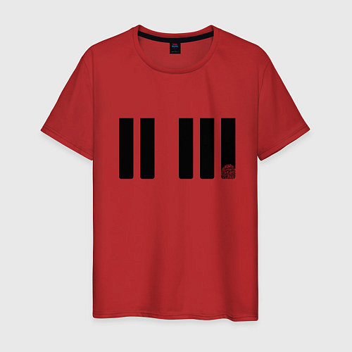 Мужская футболка Отпечаток ноты / Красный – фото 1