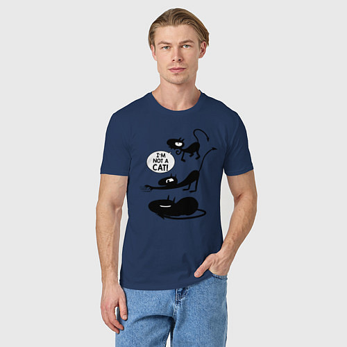 Мужская футболка I'm not a CAT! / Тёмно-синий – фото 3
