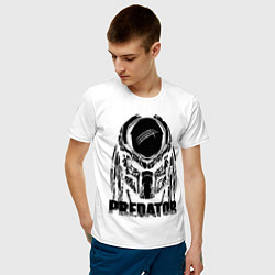 Футболка хлопковая мужская Predator Mask, цвет: белый — фото 2