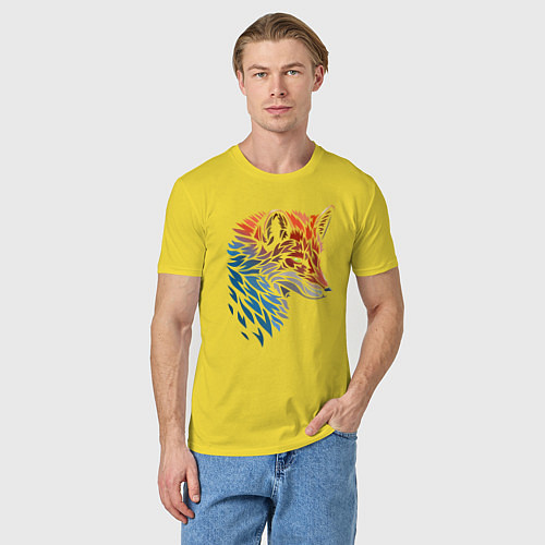 Мужская футболка Пестрая лисица / Желтый – фото 3