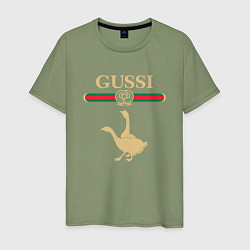 Футболка хлопковая мужская GUSSI Fashion, цвет: авокадо