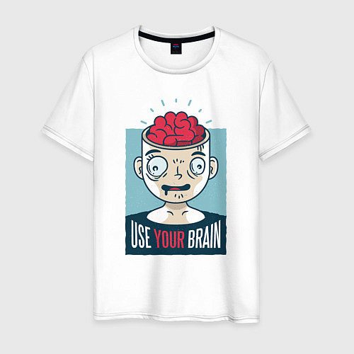 Мужская футболка Use your brain / Белый – фото 1