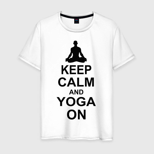 Мужская футболка Keep Calm & Yoga On / Белый – фото 1