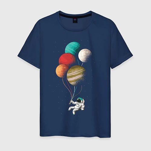 Мужская футболка Космические шары / Тёмно-синий – фото 1