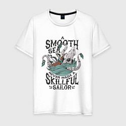 Футболка хлопковая мужская Smooth Sea, цвет: белый