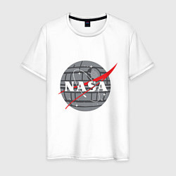 Футболка хлопковая мужская NASA: Death Star, цвет: белый
