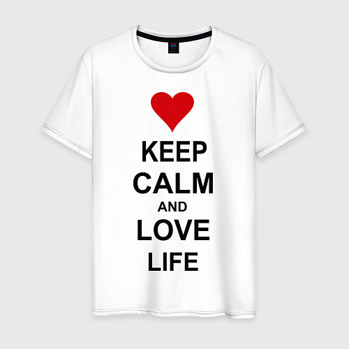 Мужская футболка Keep Calm & Love Life / Белый – фото 1