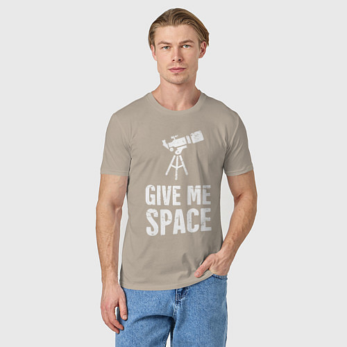 Мужская футболка Give me Space / Миндальный – фото 3