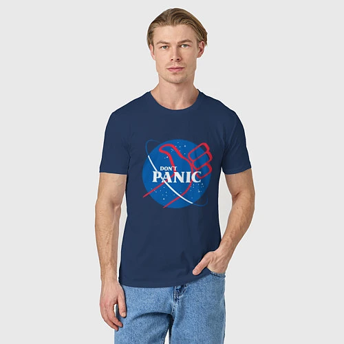 Мужская футболка Не паникуй / Тёмно-синий – фото 3