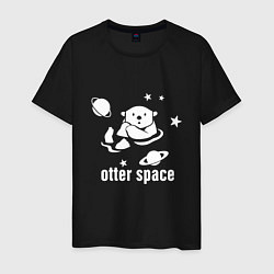 Футболка хлопковая мужская Otter Space, цвет: черный