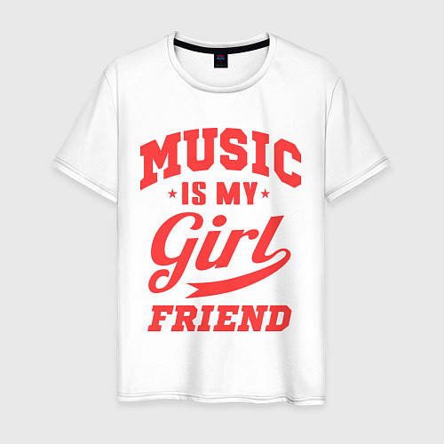 Мужская футболка Music is my girlfriend / Белый – фото 1