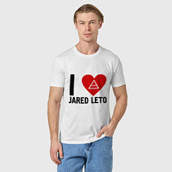 Футболка хлопковая мужская I love Jared Leto, цвет: белый — фото 2