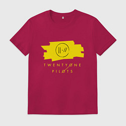 Футболка хлопковая мужская 21 Top: Yellow Trench, цвет: маджента