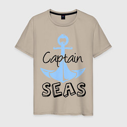 Футболка хлопковая мужская Captain seas, цвет: миндальный