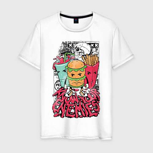 Мужская футболка Angry Food / Белый – фото 1