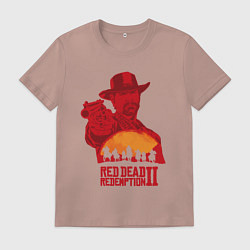 Футболка хлопковая мужская Red Dead Redemption 2, цвет: пыльно-розовый
