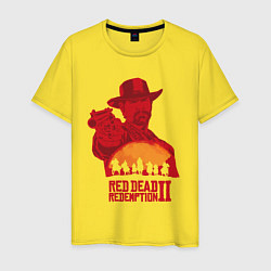 Футболка хлопковая мужская Red Dead Redemption 2, цвет: желтый