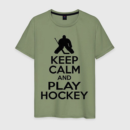 Мужская футболка Keep Calm & Play Hockey / Авокадо – фото 1