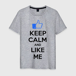 Футболка хлопковая мужская Keep Calm & Like Me, цвет: меланж