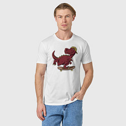Футболка хлопковая мужская Динозавр, цвет: белый — фото 2