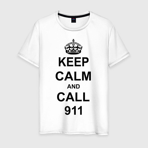 Мужская футболка Keep Calm & Call 911 / Белый – фото 1