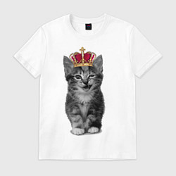 Футболка хлопковая мужская Meow kitten, цвет: белый