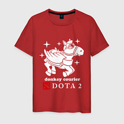 Футболка хлопковая мужская Dota 2: Donkey courier, цвет: красный