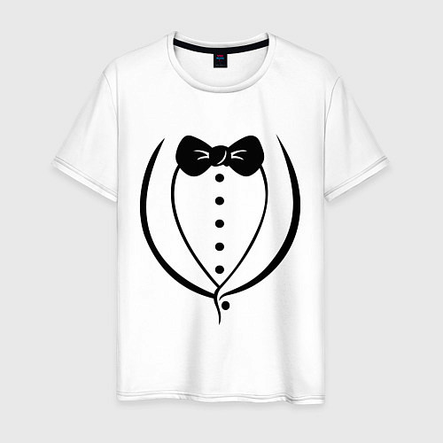 Мужская футболка Cмокинг (tuxedo) / Белый – фото 1
