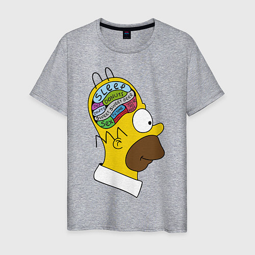 Мужская футболка Мозг Гомера / Меланж – фото 1