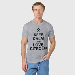 Футболка хлопковая мужская Keep Calm & Love Сitroen, цвет: меланж — фото 2