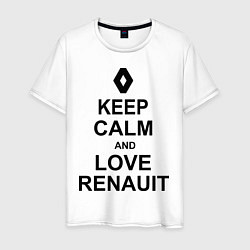 Футболка хлопковая мужская Keep Calm & Love Renauit, цвет: белый