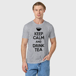 Футболка хлопковая мужская Keep Calm & Drink Tea, цвет: меланж — фото 2