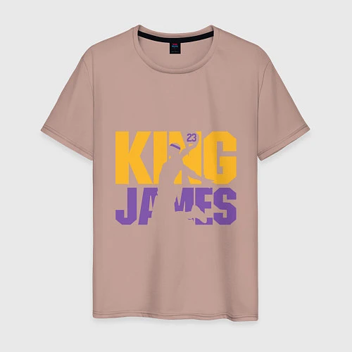 Мужская футболка King James / Пыльно-розовый – фото 1