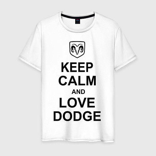 Мужская футболка Keep Calm & Love Dodge / Белый – фото 1