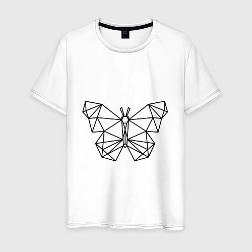 Мужская футболка Полигональная бабочка / Белый – фото 1