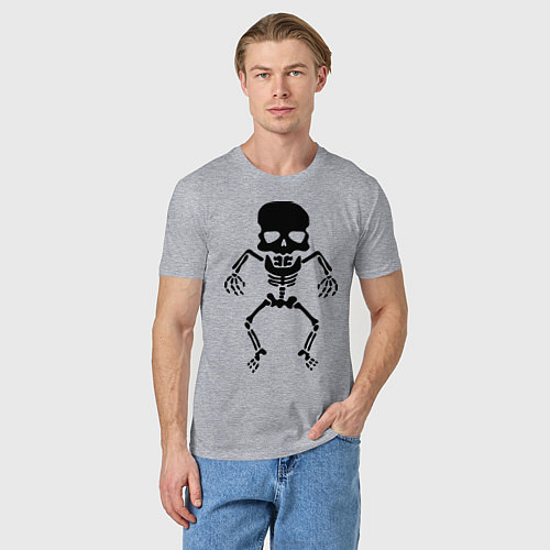 Мужская футболка Маленький скелет / Меланж – фото 3