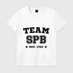 Футболка хлопковая мужская Team SPB est. 1703, цвет: белый