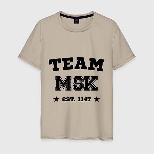 Мужская футболка Team MSK est. 1147 / Миндальный – фото 1